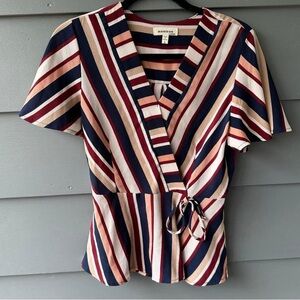 Monteau striped blouse sz L (juniors)